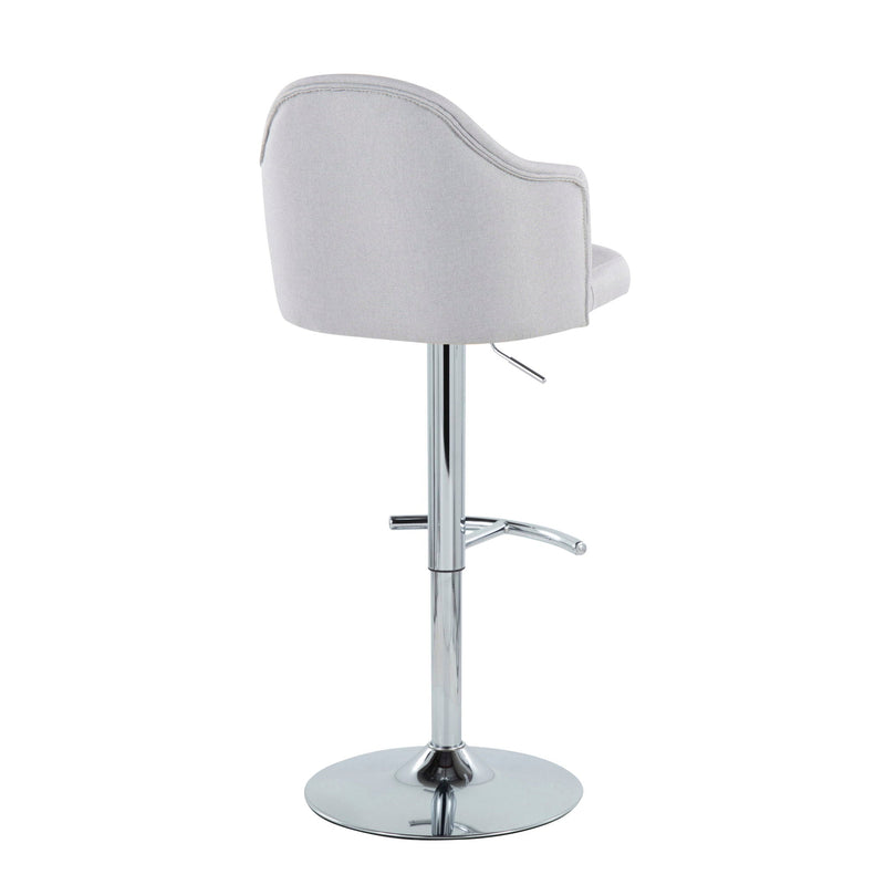 Ahoy - Contemporary Adjustable Barstool With Swivel With Rounded T Footrest (Set of 2) by Unique Piece Furniture