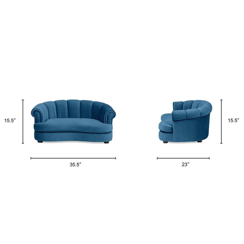 Halle 35.5" Rolled Arm Channel-Tufted Dog Sofa Bed, Medium, Satin by HouseOfZazla