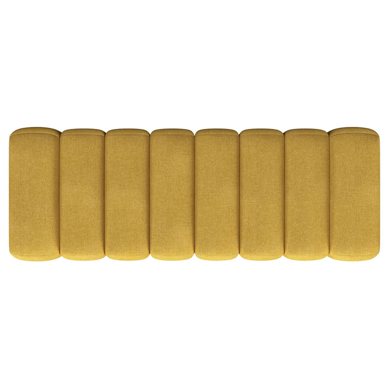 Summer Fabric Upholstered Tufted Accent Bench Mustard Yellow by Unique Piece Furniture
