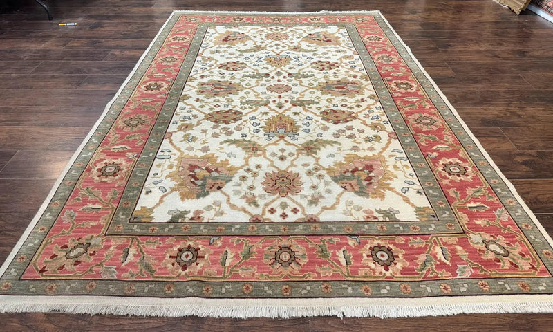 Flatweave Soumak Rug 6x9, Nourison Rug, Wool Handmade, Floral, Ivory by Jewel Rugs
