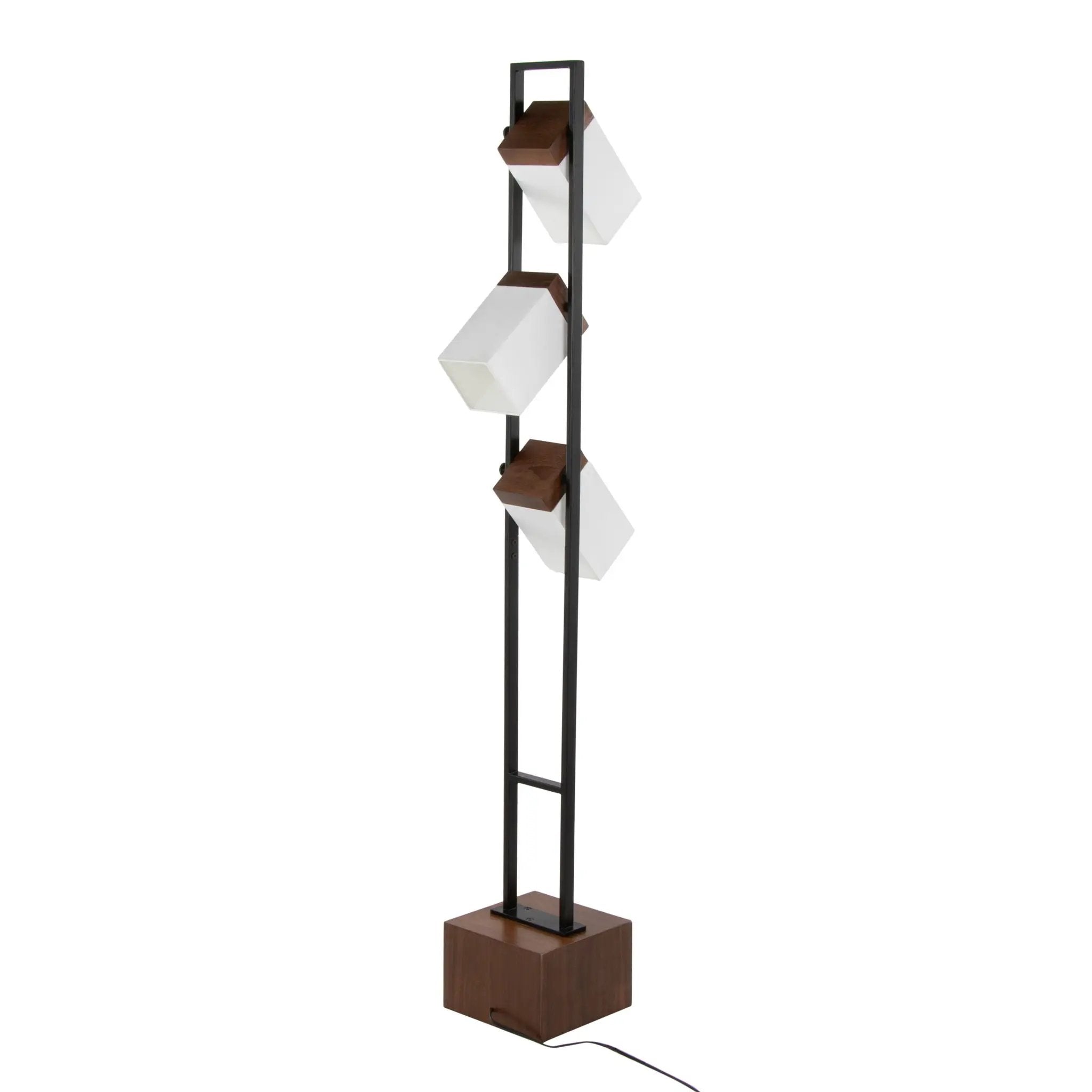 Bento - Contemporary Floor Lamp - Black / Walnut / White by HouseOfZazla