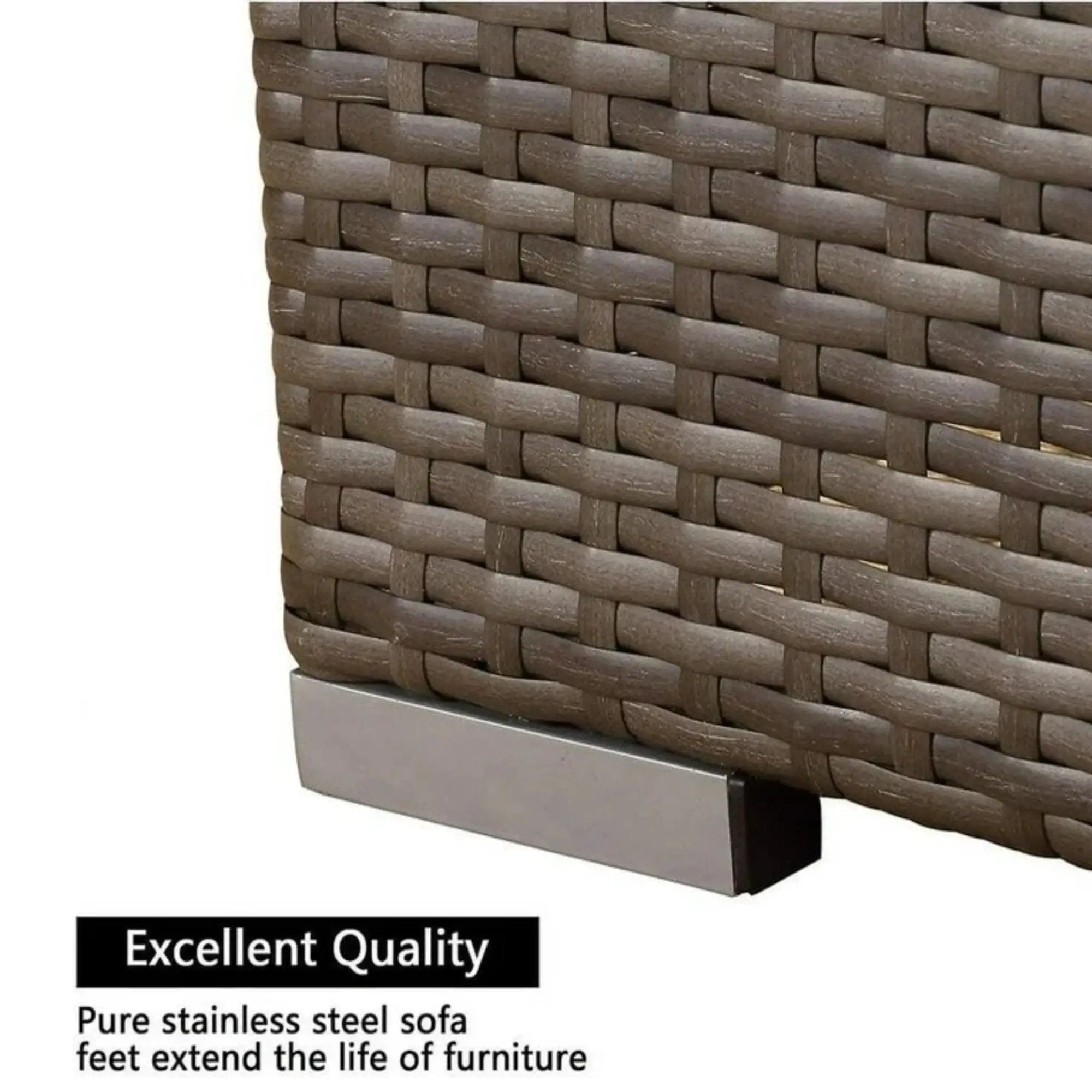 2 Piece Patio Loveseat Set With Thick Cushions, Outdoor Sectional Sofa For Balcony - Blue / Brown by HouseOfZazla