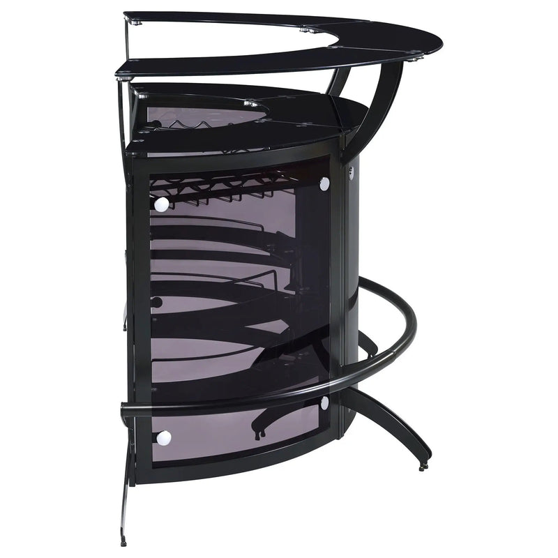 Elaina - 3 Piece Curved Freestanding Home Bar - Black by HouseOfZazla