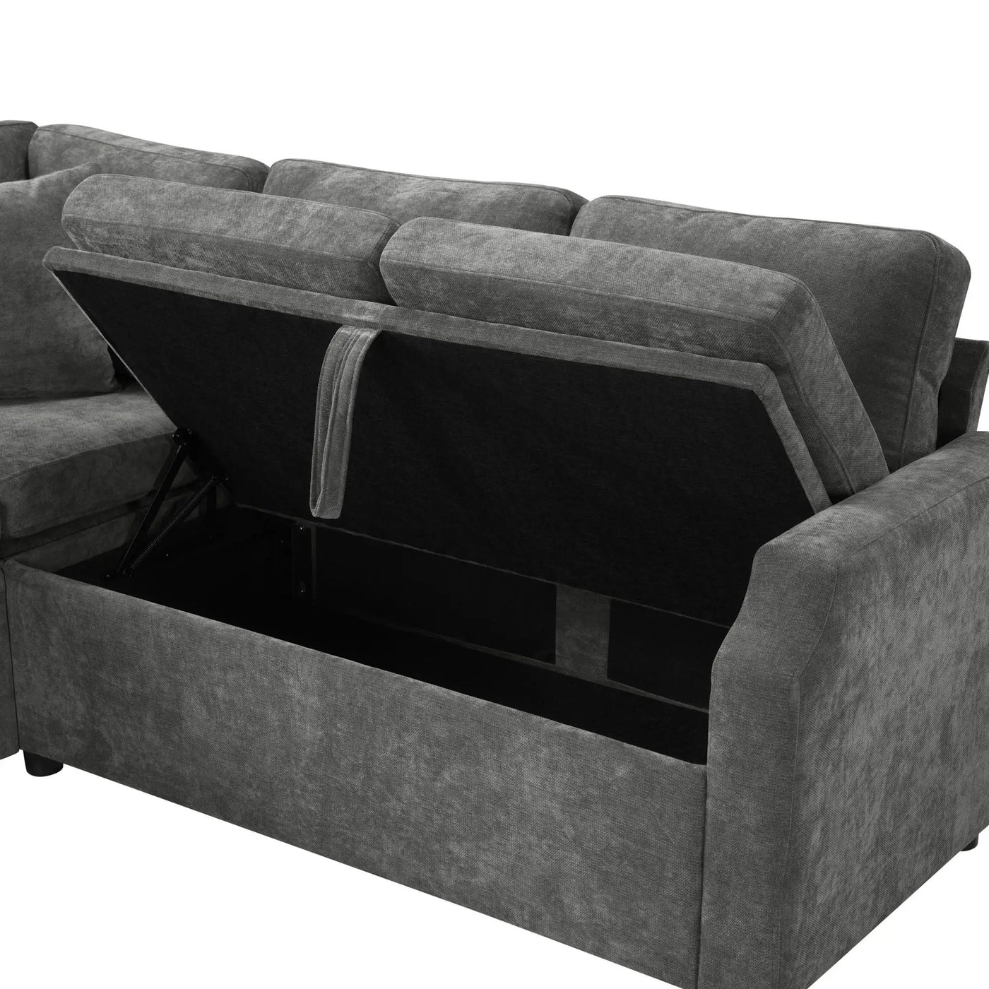 Modern L Shaped Sectional Sofa Bed With Hidden Storage Upholstery by HouseOfZazla