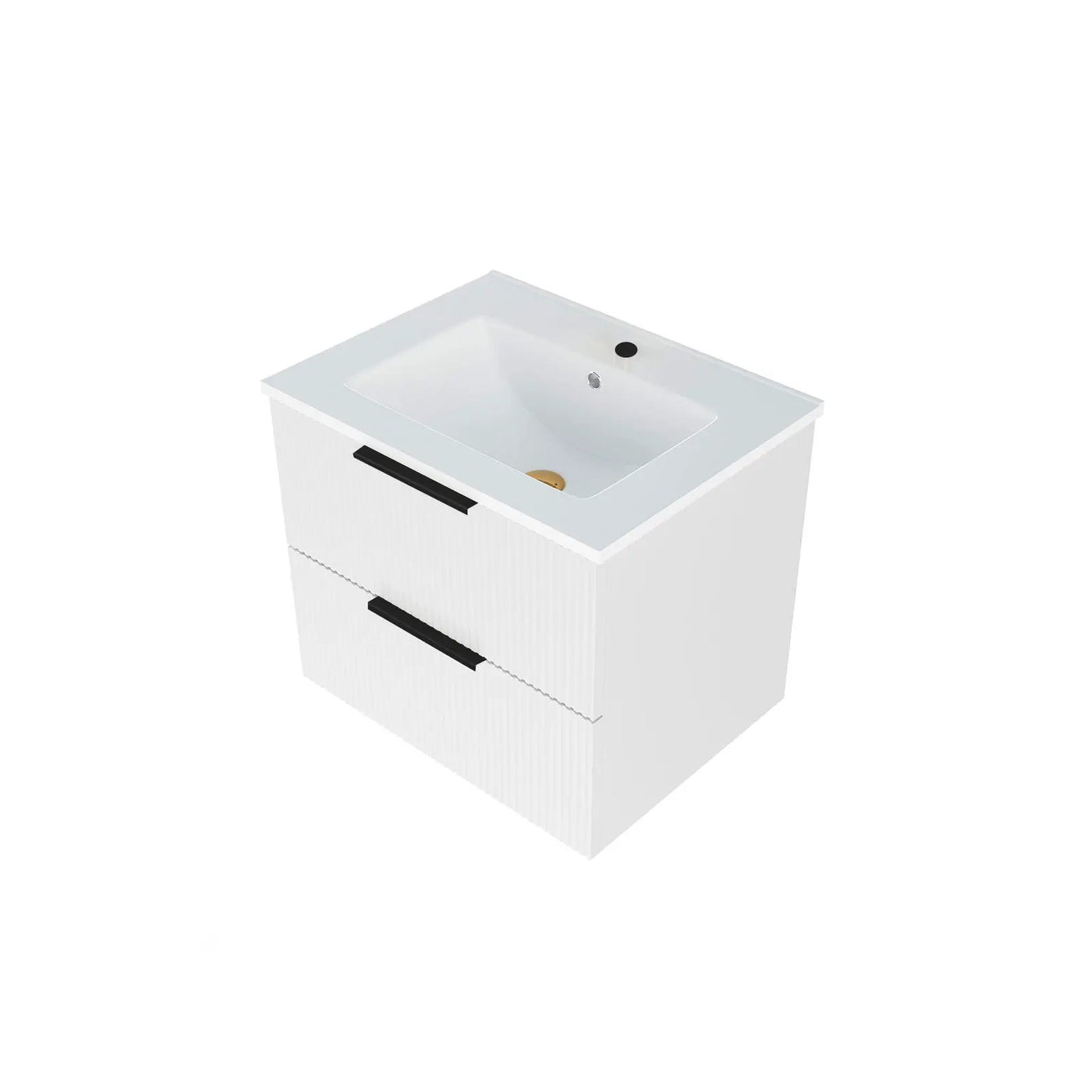 Modern Wall Mounted Floating Bathroom Vanity With Sink And Drawers by HouseOfZazla