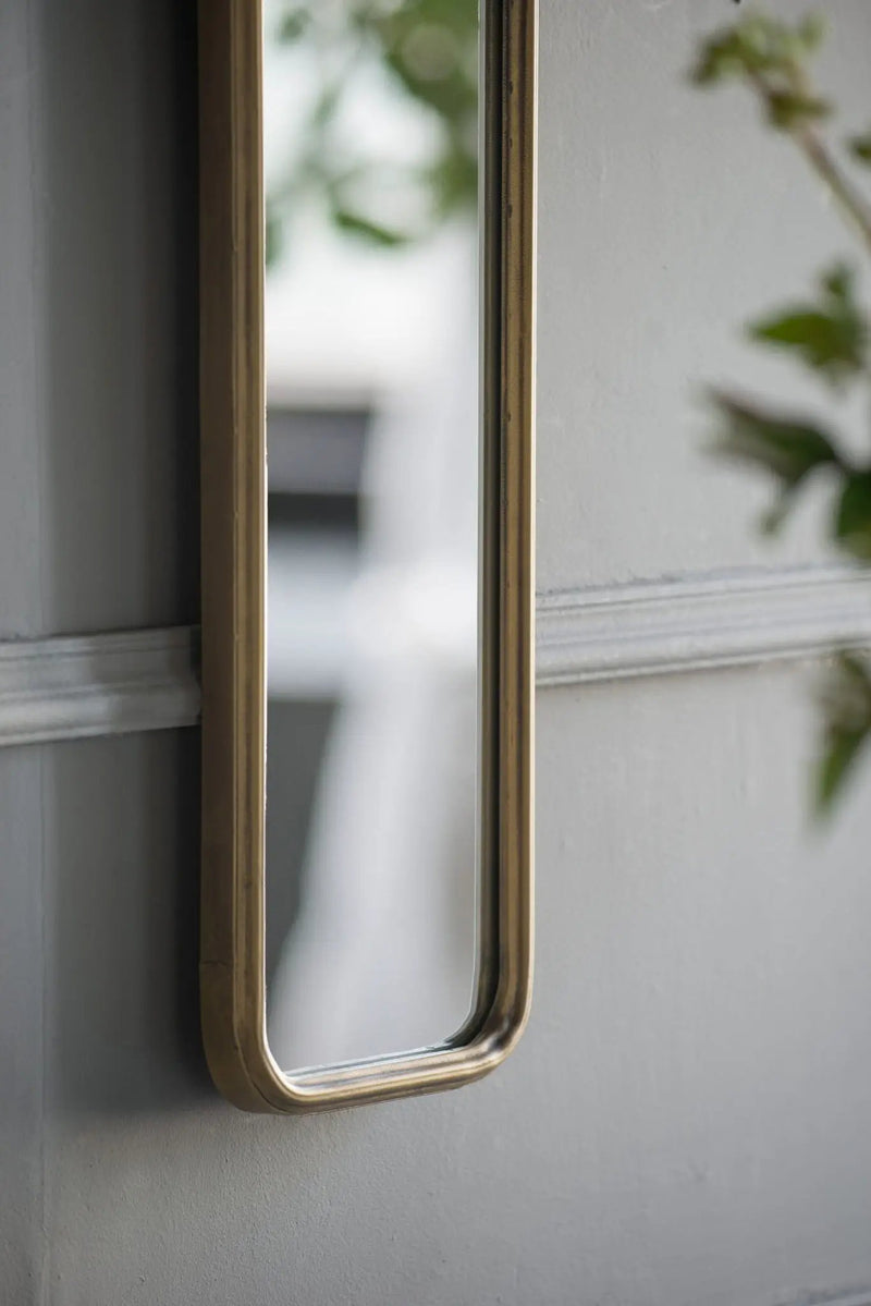 Full Length Mirror With AntiqueMetal Frame, Long Mirror For Hallway Living Room Bedroom Bathroom - Gold by HouseOfZazla