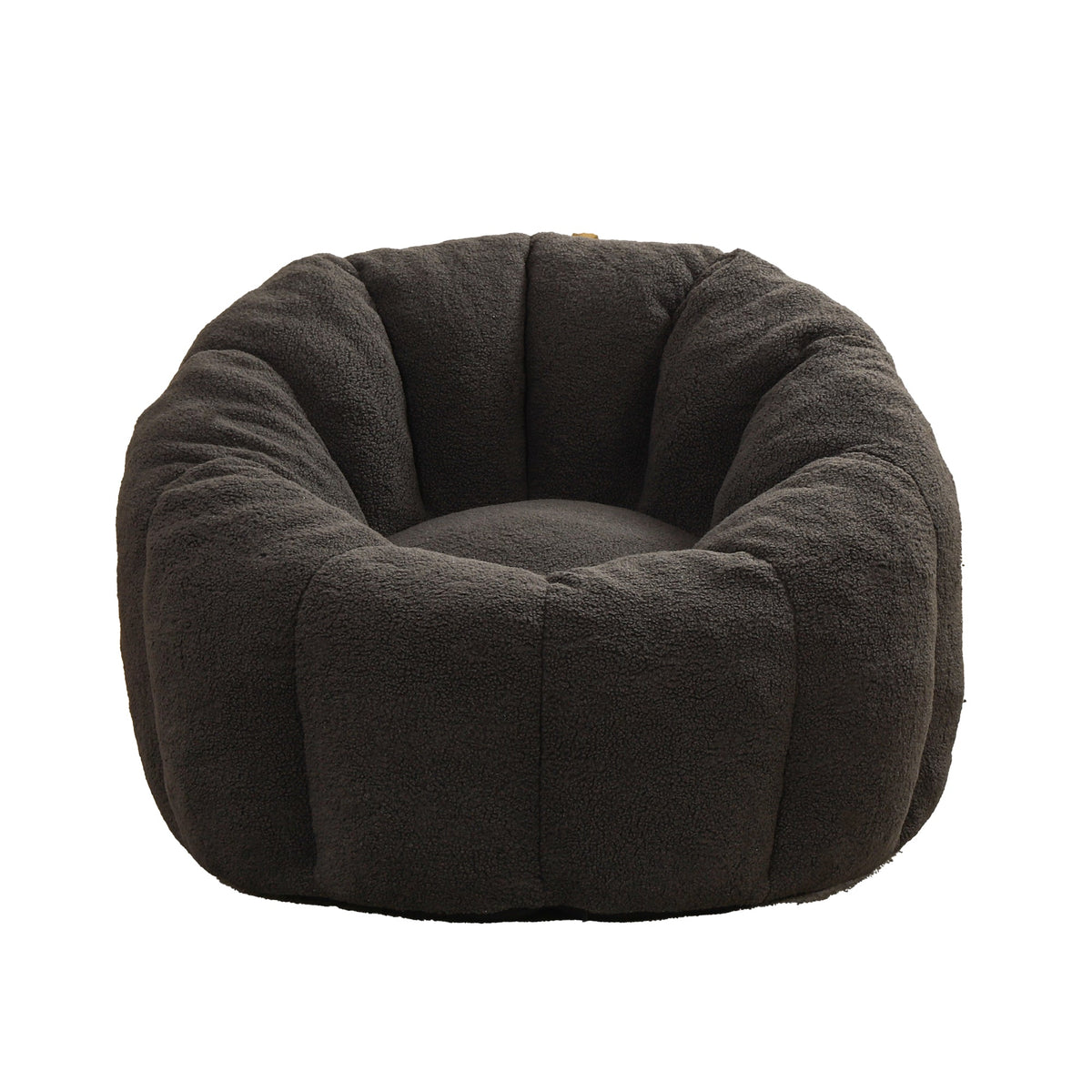 Bean Bag Chair with Armrests - Plush Faux Fur - Dark Gray, photo 8 of 10