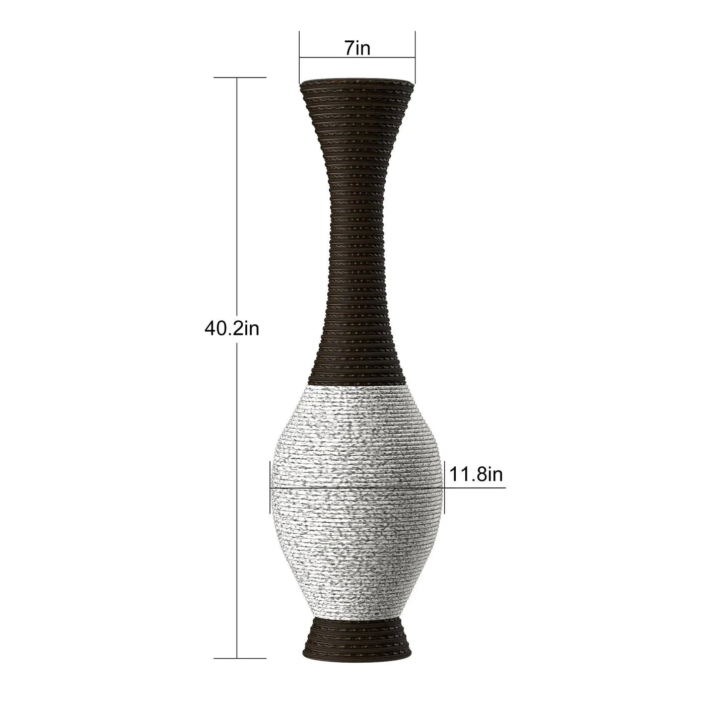 Tall Designer Floor Vase With Elegant 2 Tone by HouseOfZazla