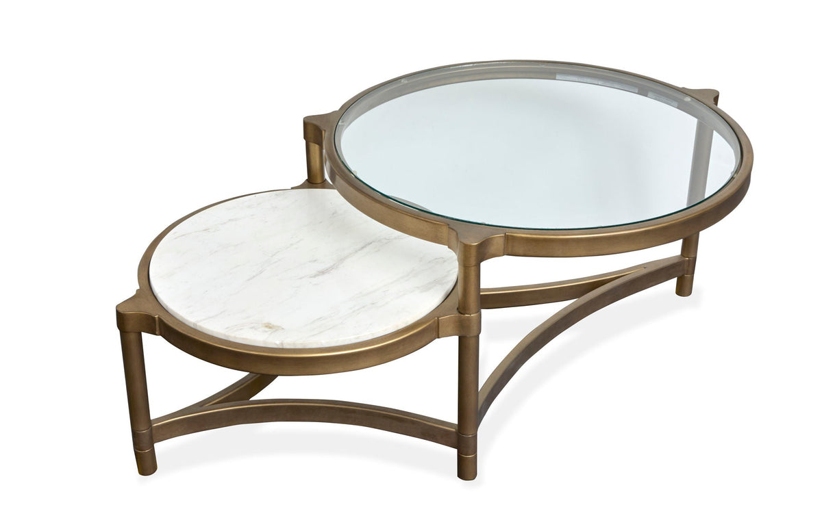 Cassidy - Shaped Cocktail Table - Aged Brass And Volakas Classic, photo 4 of 7