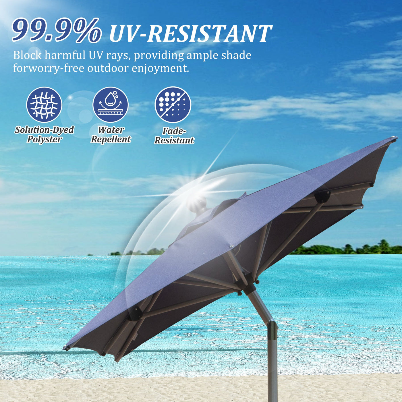 Rectangle Patio Umbrella with Crank Lift and Tilt Function by HouseOfZazla
