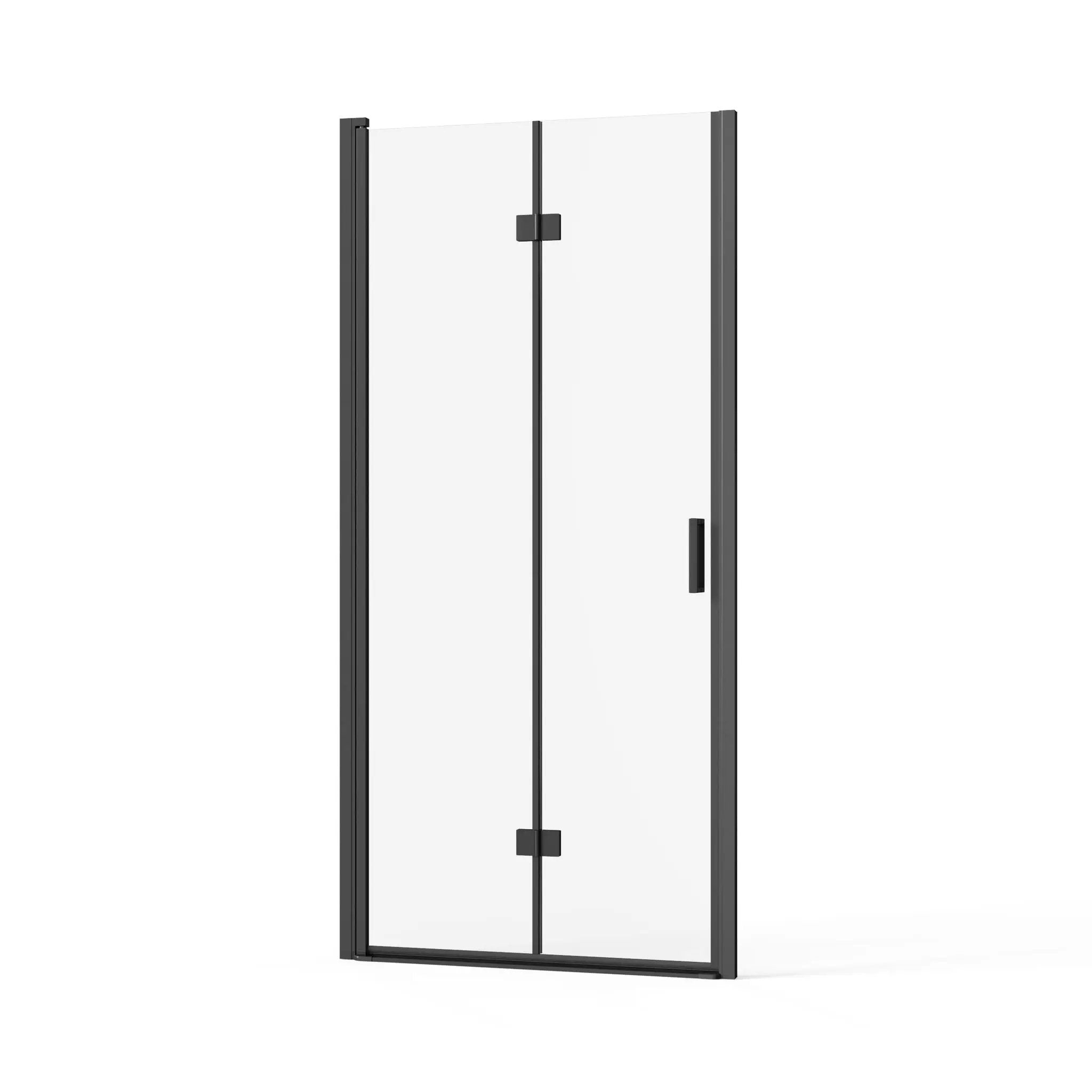 Bifold Frameless Glass Shower Door With Pivot Swing Panel, Tempered Clear Glass by HouseOfZazla