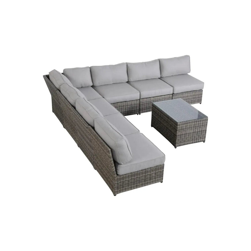 Comfortable Modern Patio Rattan Sectional Set With Cushions by Unique Piece Furniture