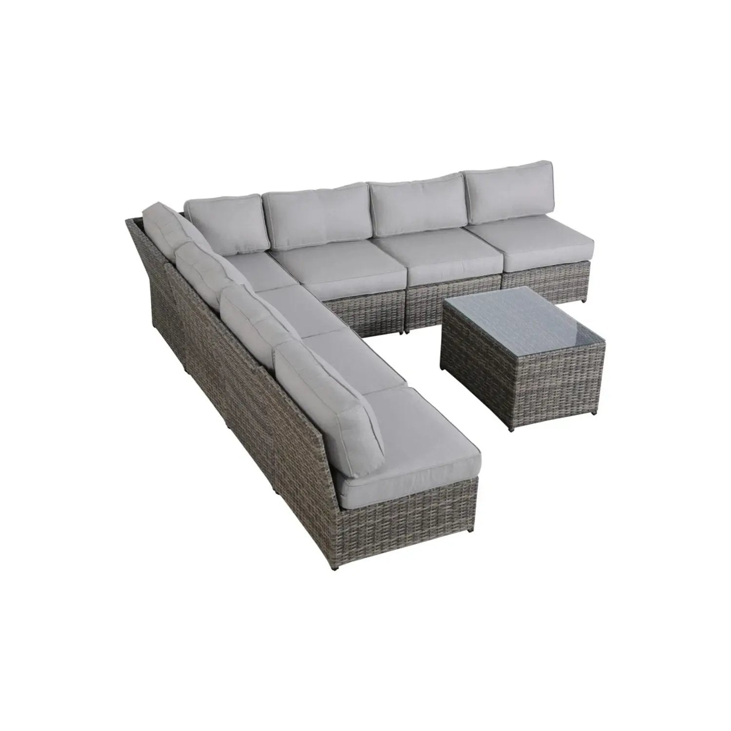 Comfortable Modern Patio Rattan Sectional Set With Cushions by HouseOfZazla