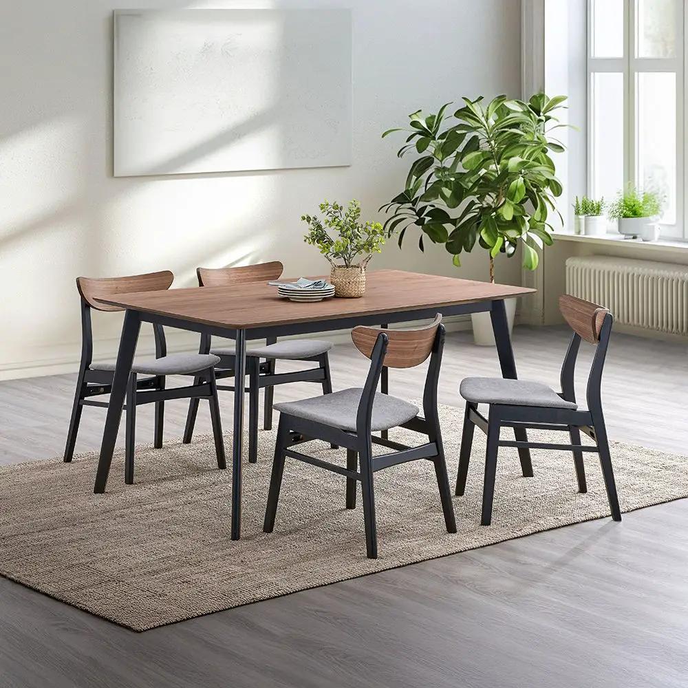 Rebi - Dining Table - Walnut & Black by Unique Piece Furniture