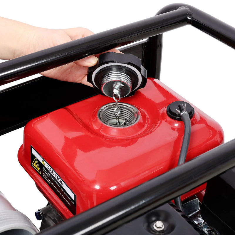 Gas Engine Powered Water Pump 3" Inlet & Outlet 7Hp 212Cc Epa Certified With Wheels And Handle - Black / Red by HouseOfZazla