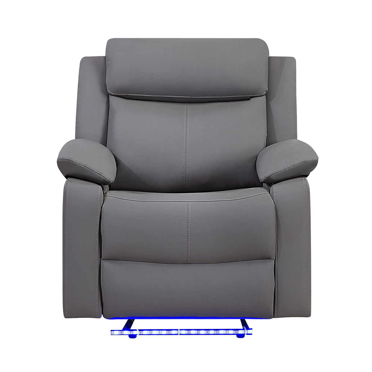 Glider Recliner Chair with LED Lights and Pillow Top Arms – White, Black, or Dark Gray, photo 2 of 22