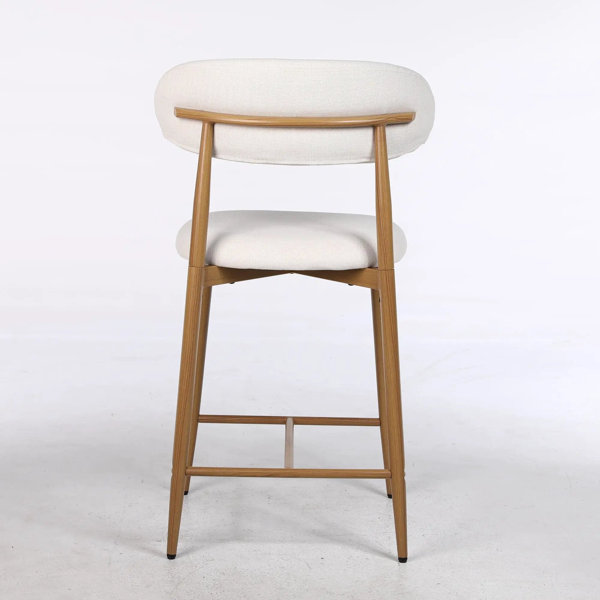 Upholstered Counter Height Bar Stools For Kitchen Island (Set of 2) - Beige by HouseOfZazla