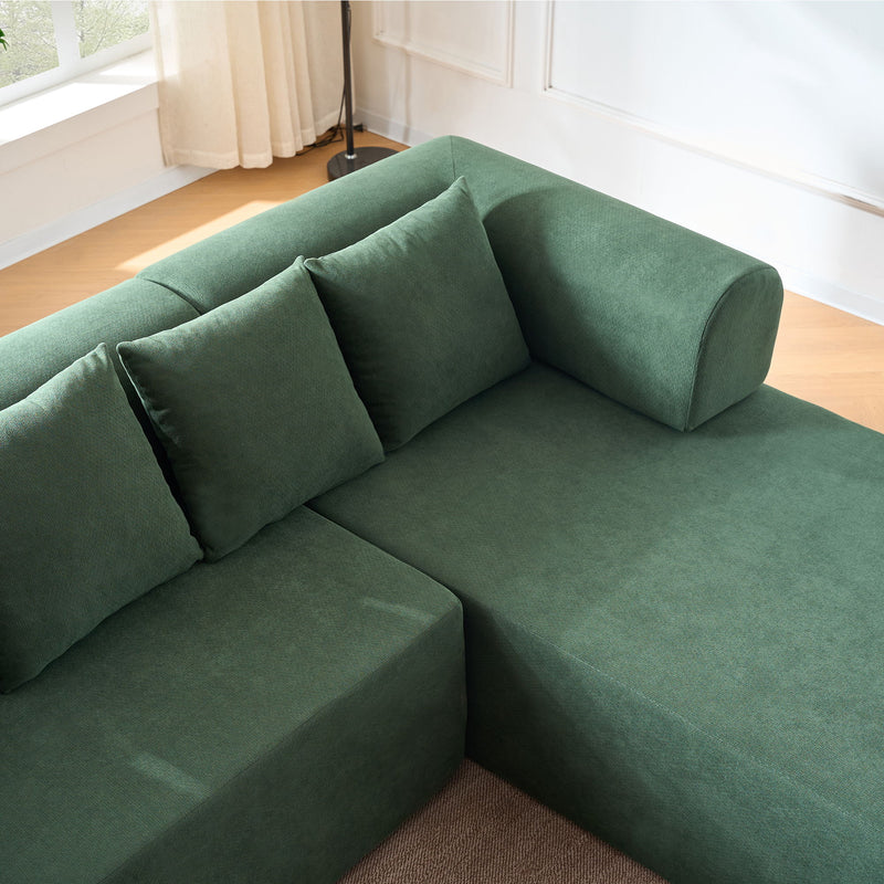 Modular L-Shaped Sectional Sofa With Deep Seat, Movable Chaise & 5 Pillows by HouseOfZazla
