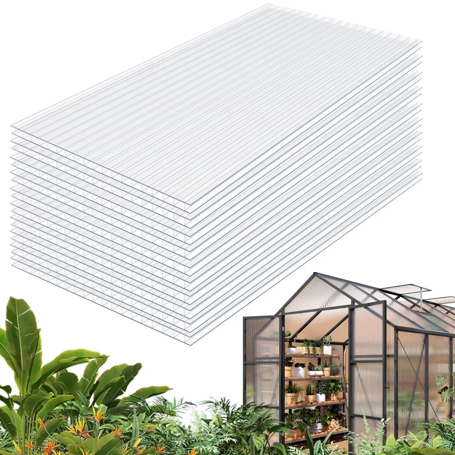 4' x 2' Twin-Wall Polycarbonate Greenhouse Panels (10 Pack) by HouseOfZazla