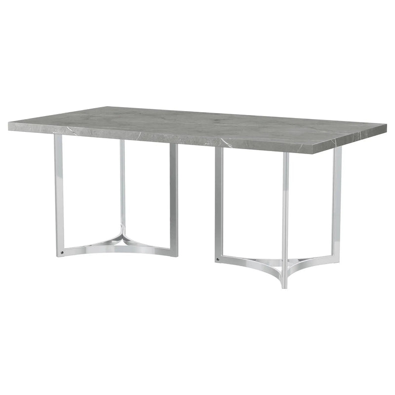Sterling 72-inch Rectangular Dining Table Grey Faux Marble by Unique Piece Furniture