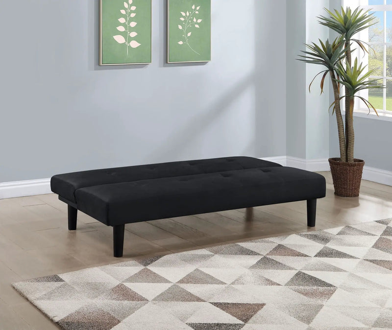 Stanford Upholstered Tufted Convertible Sofa Bed Black by Unique Piece Furniture