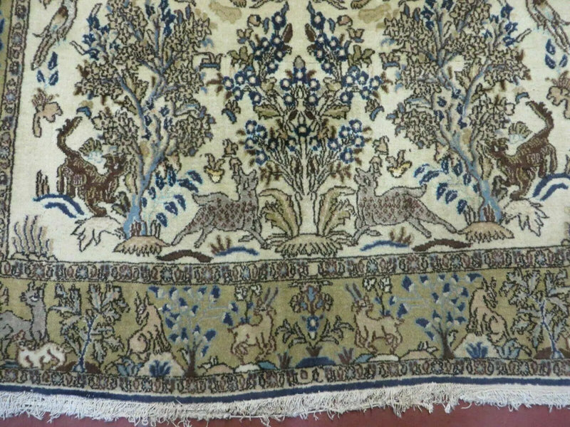 4' X 6 Handmade India Oriental Fine Pictorial Tree Of Life Wool Silk Rug Wow by Jewel Rugs