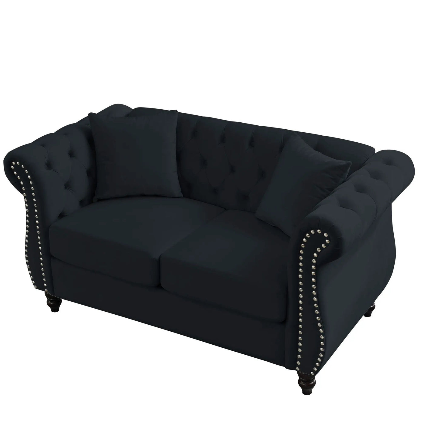 Chesterfield Sofa With Rolled Arms And Nailhead Trim by HouseOfZazla