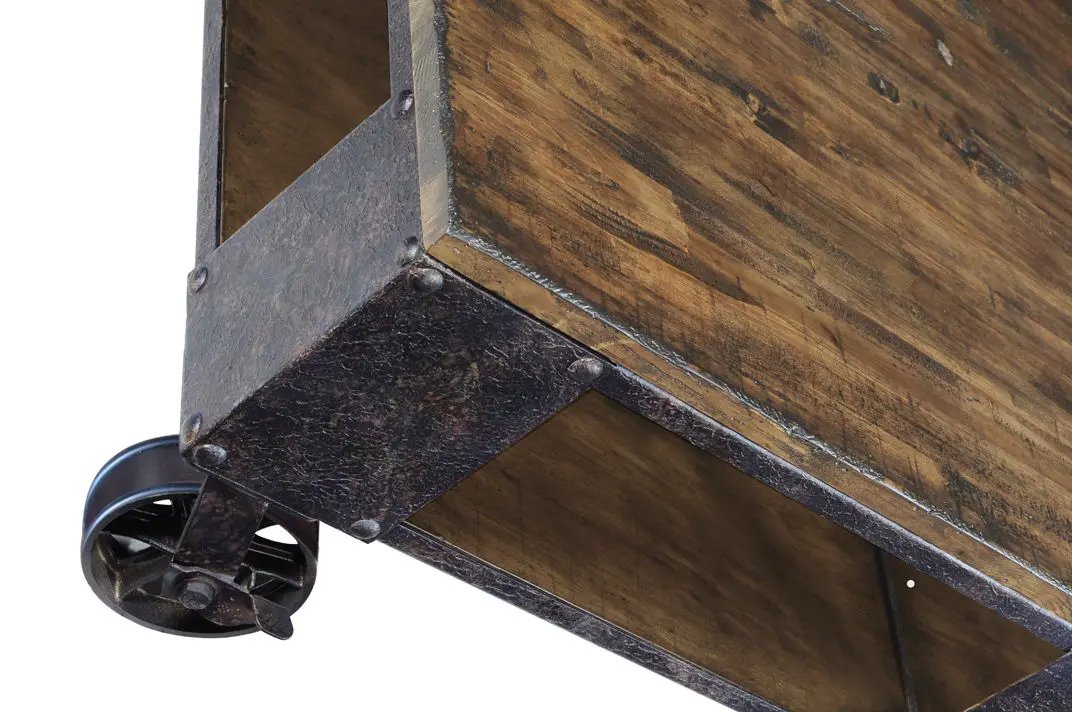 Pinebrook - Rectangular Cocktail Table (2 Braking Casters) - Distressed Natural Pine by Unique Piece Furniture
