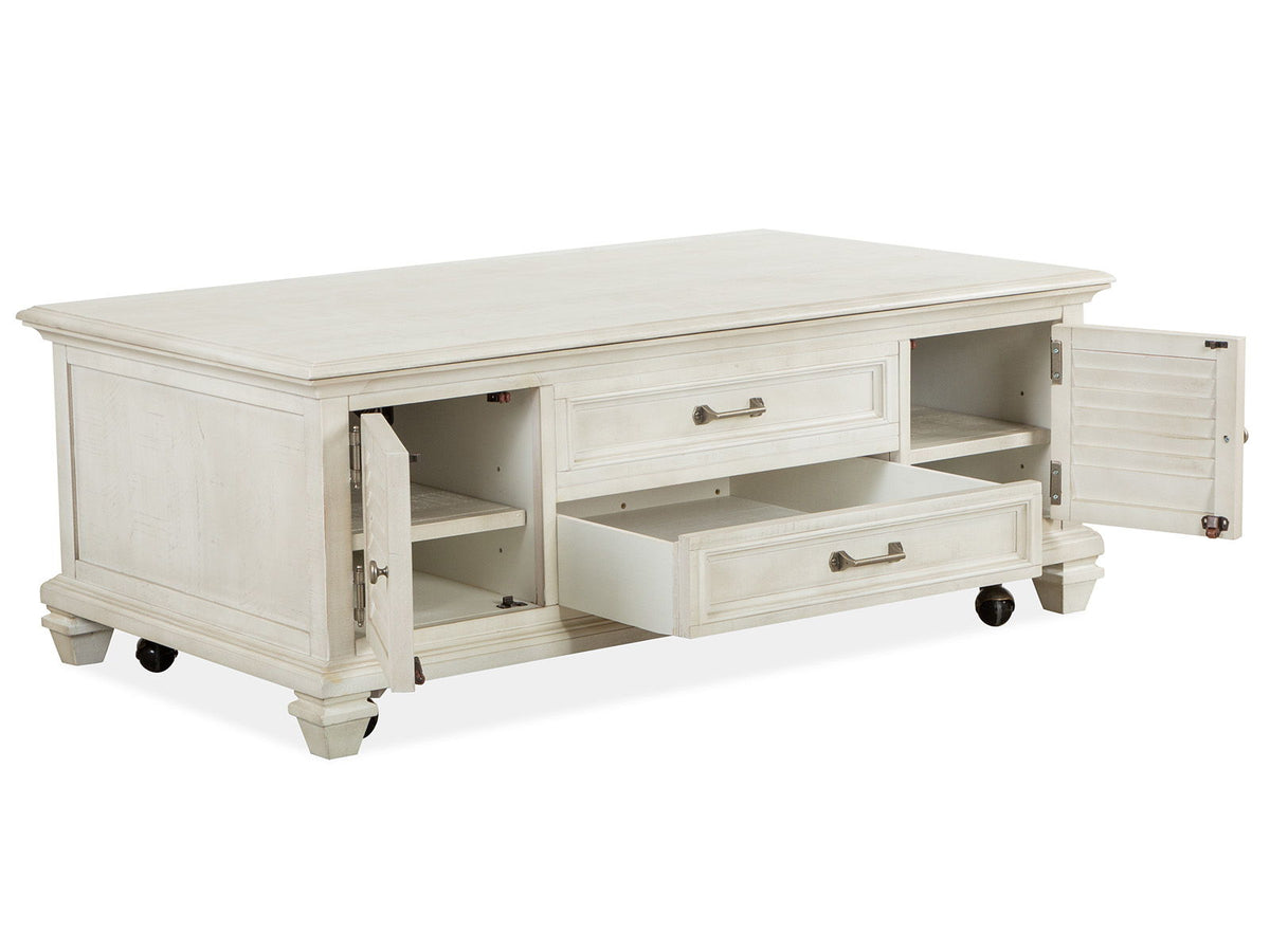 Newport - Lift Top Storage Cocktail Table (With Casters) - Alabaster, photo 5 of 7