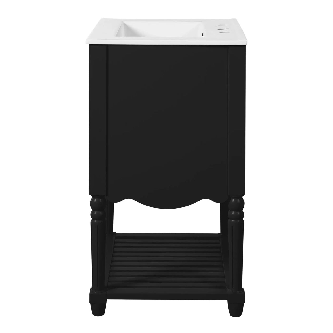 Wave Design Bathroom Vanity With Sink, 2 Drawers And Open Shelf by HouseOfZazla