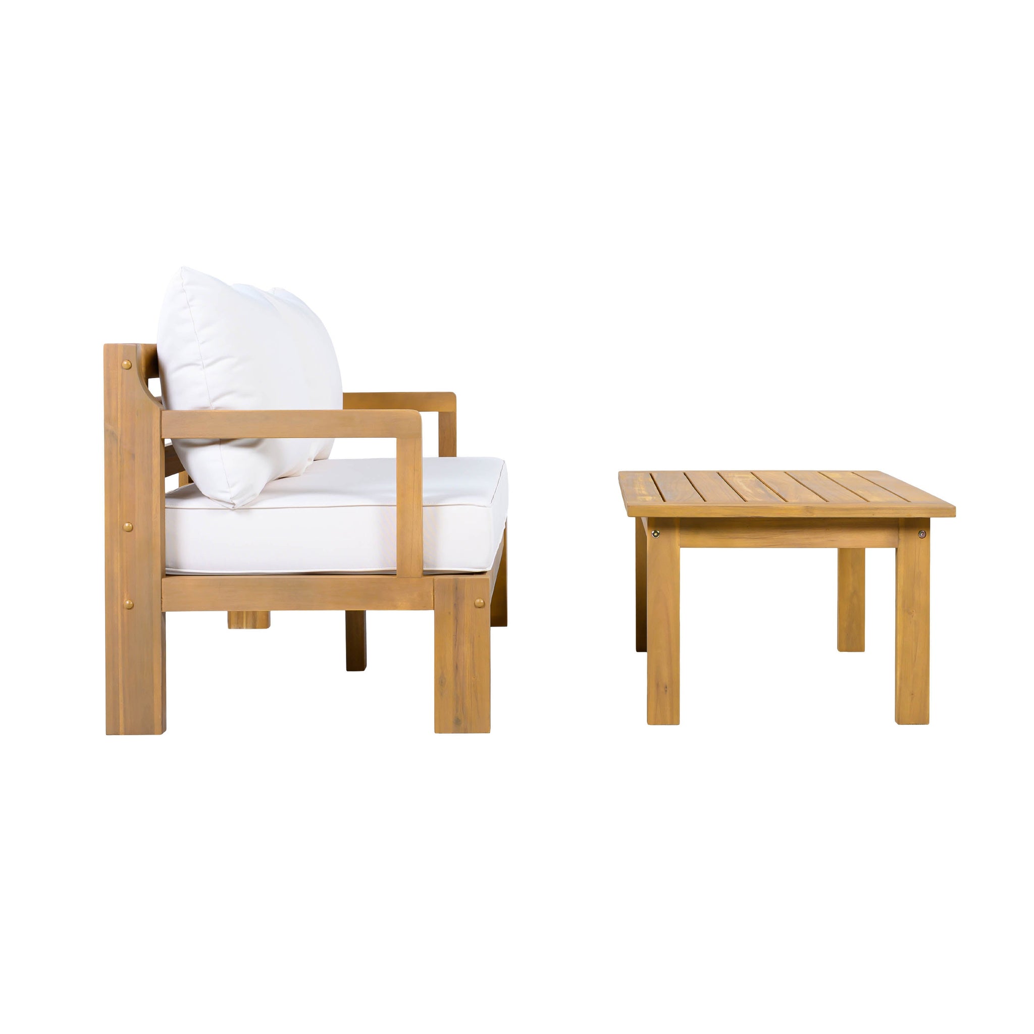 Outdoor 2-Piece Acacia Wood Patio Chat Set by HouseOfZazla