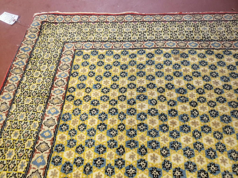 5x7 Authentic Handmade Rug Star Of David Wool Rug Green Rug Gold Rug 4x6 Rug by Jewel Rugs