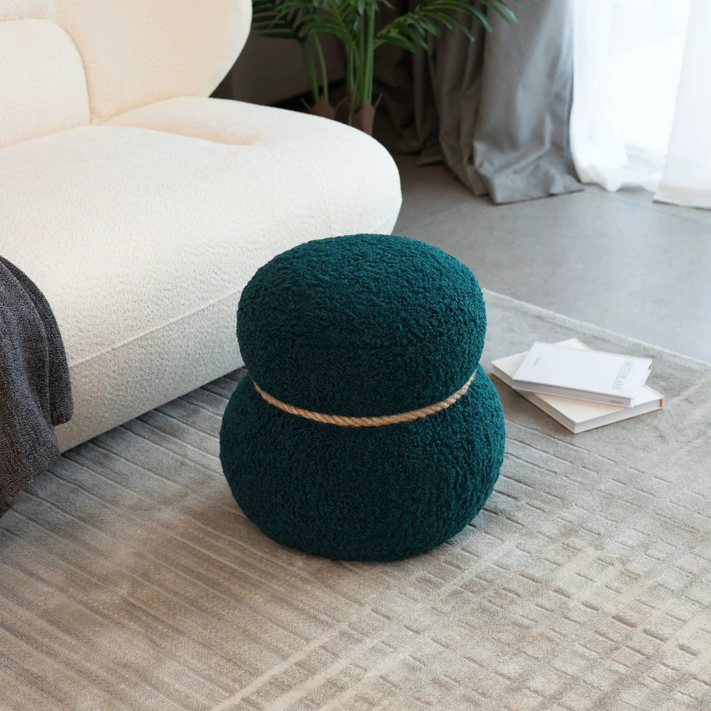 Snowman Stool With Cushion And Solid Wood Frame by HouseOfZazla