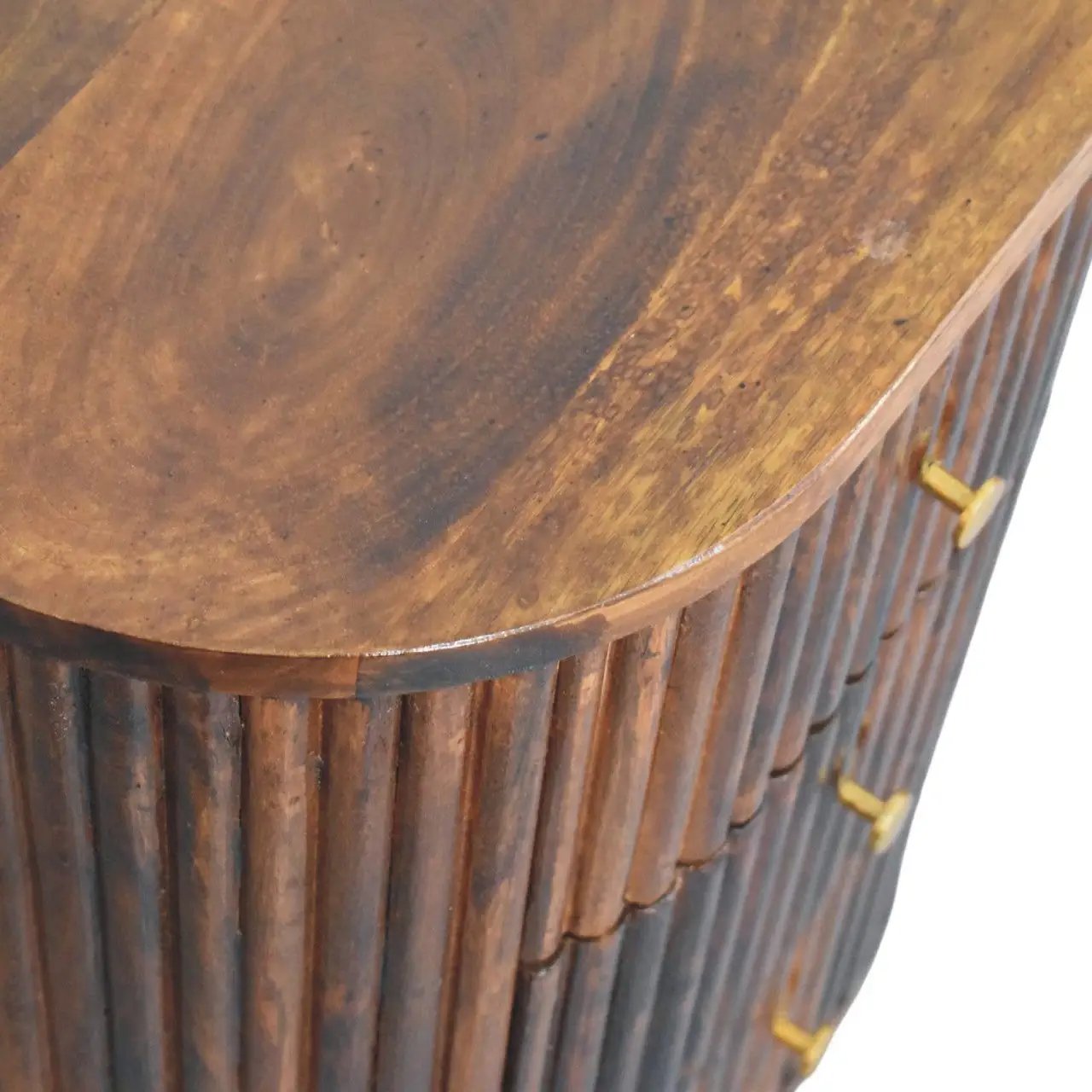 Solid Wood Curved Fluted Bedside Chest by HouseOfZazla