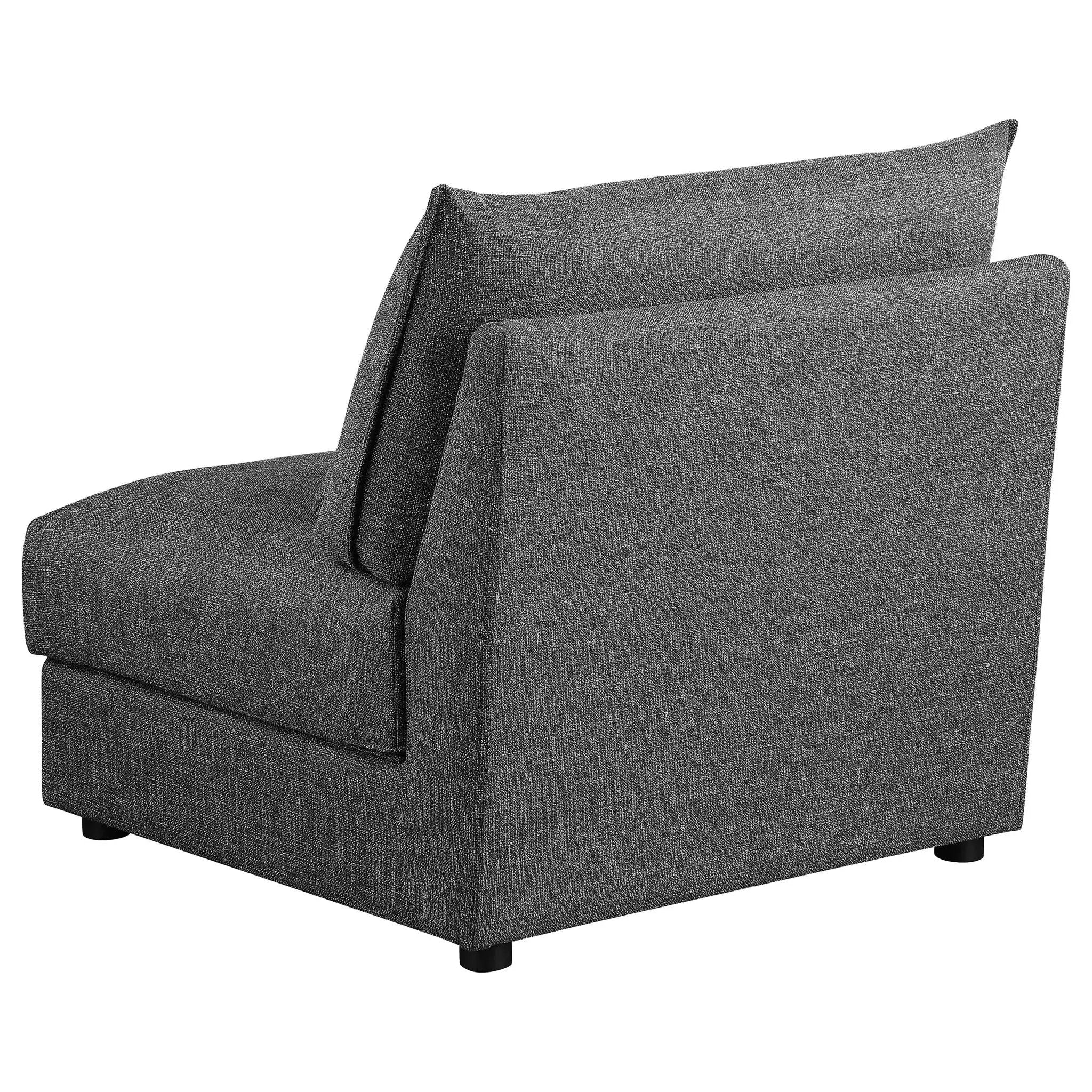 Sasha Upholstered Armless Chair Barely Black by Unique Piece Furniture