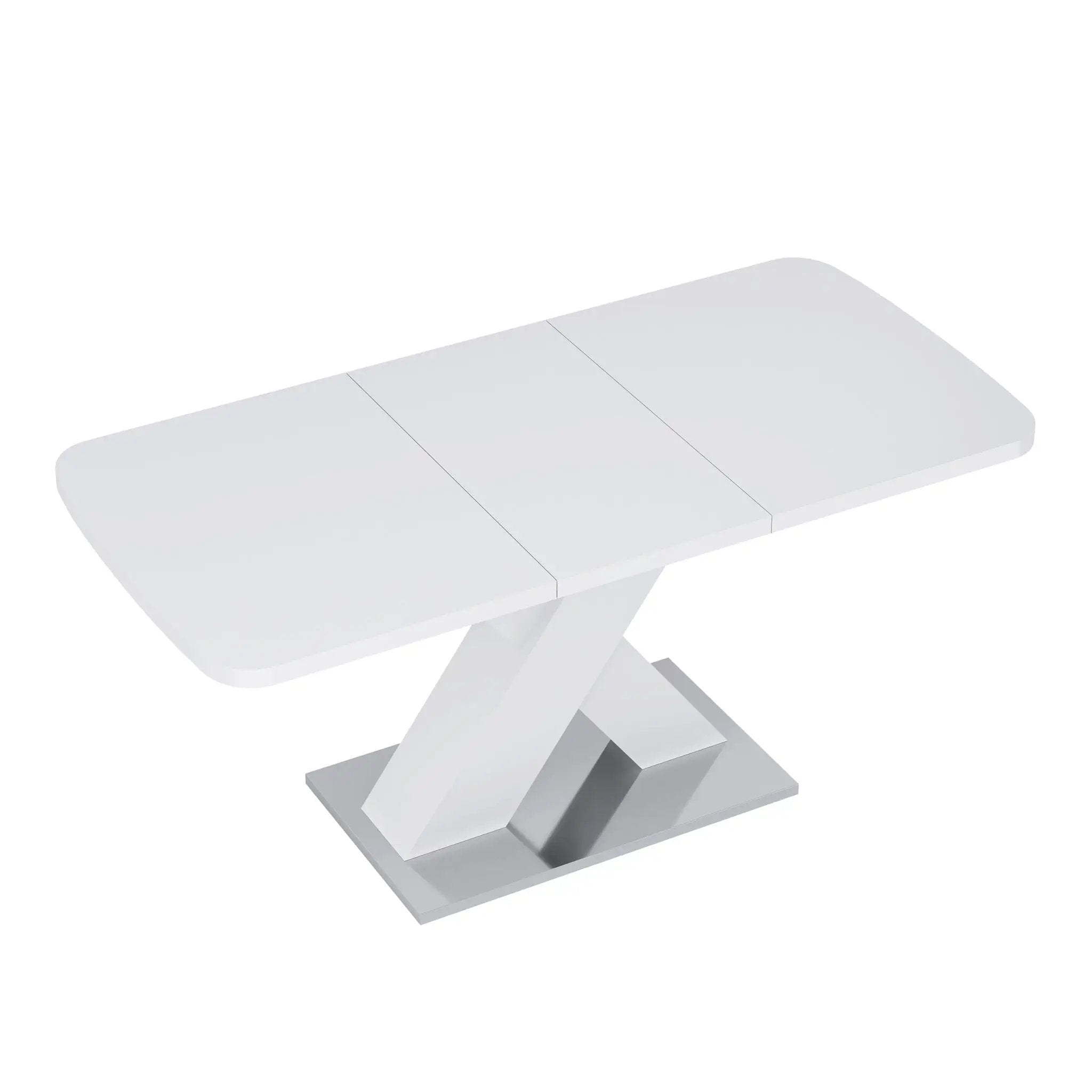 Rectangle Dining Table, Stretchable, X Shape Legs - White by Unique Piece Furniture