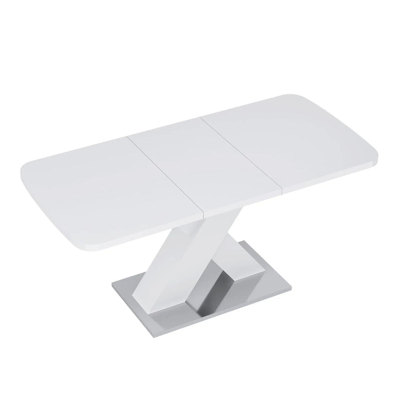 Rectangle Dining Table, Stretchable, X Shape Legs - White by Unique Piece Furniture