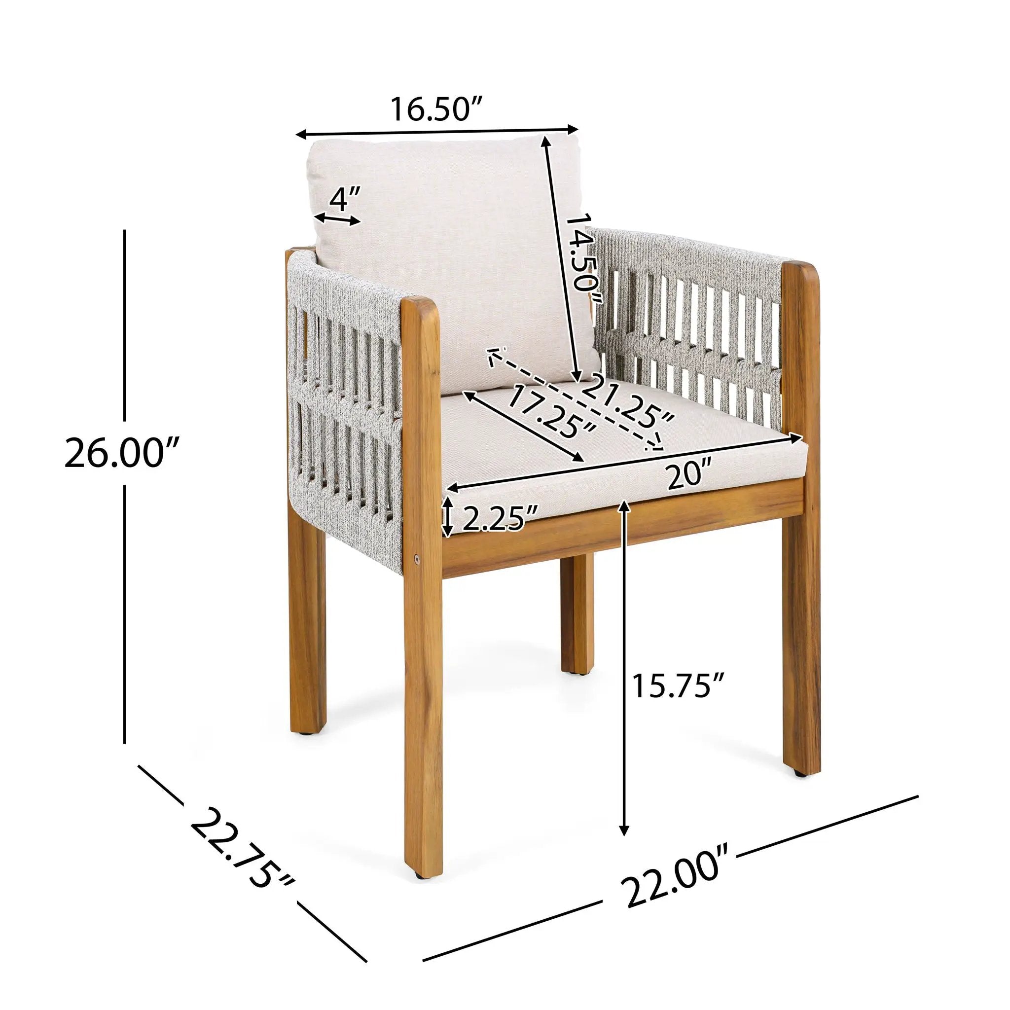 7 Piece Outdoor Dining Set with Table and Chairs - Beige / Teak / White by HouseOfZazla