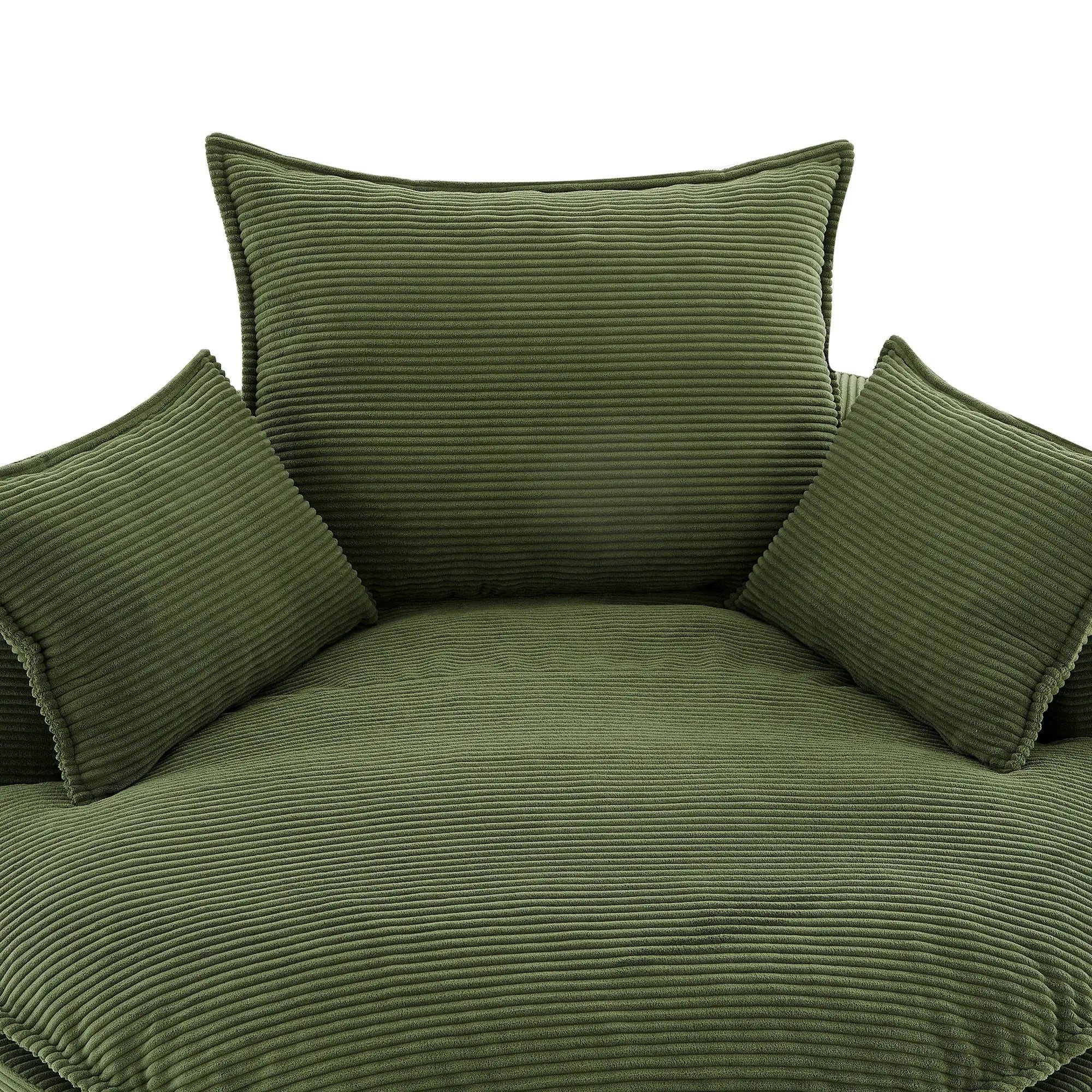 360° Swivel Accent Barrel Chair With Dual Layer Cushion And 3 Removable Pillows by HouseOfZazla