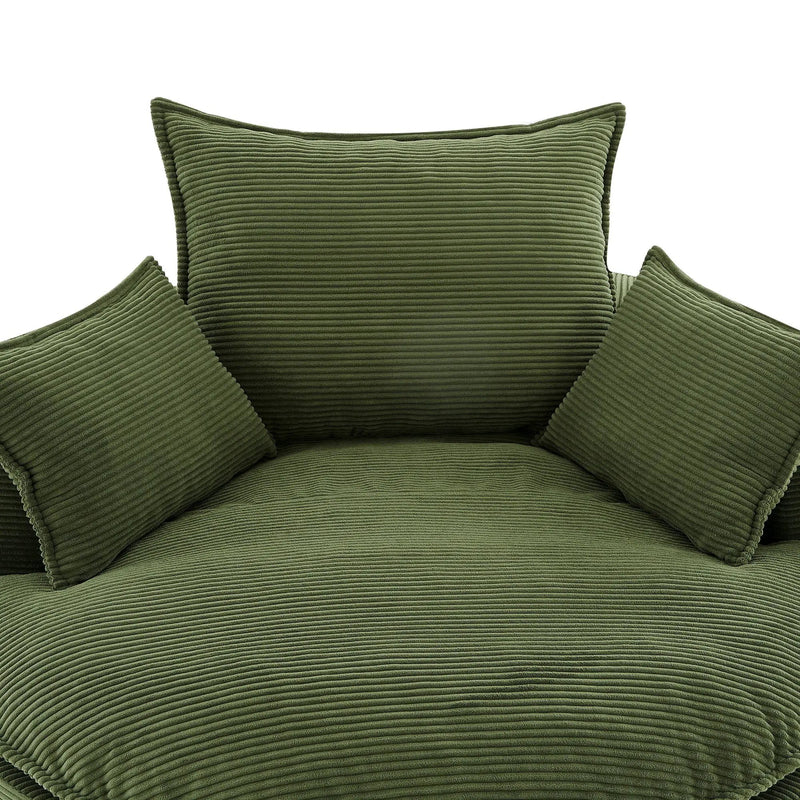 360° Swivel Accent Barrel Chair With Dual Layer Cushion And 3 Removable Pillows by HouseOfZazla