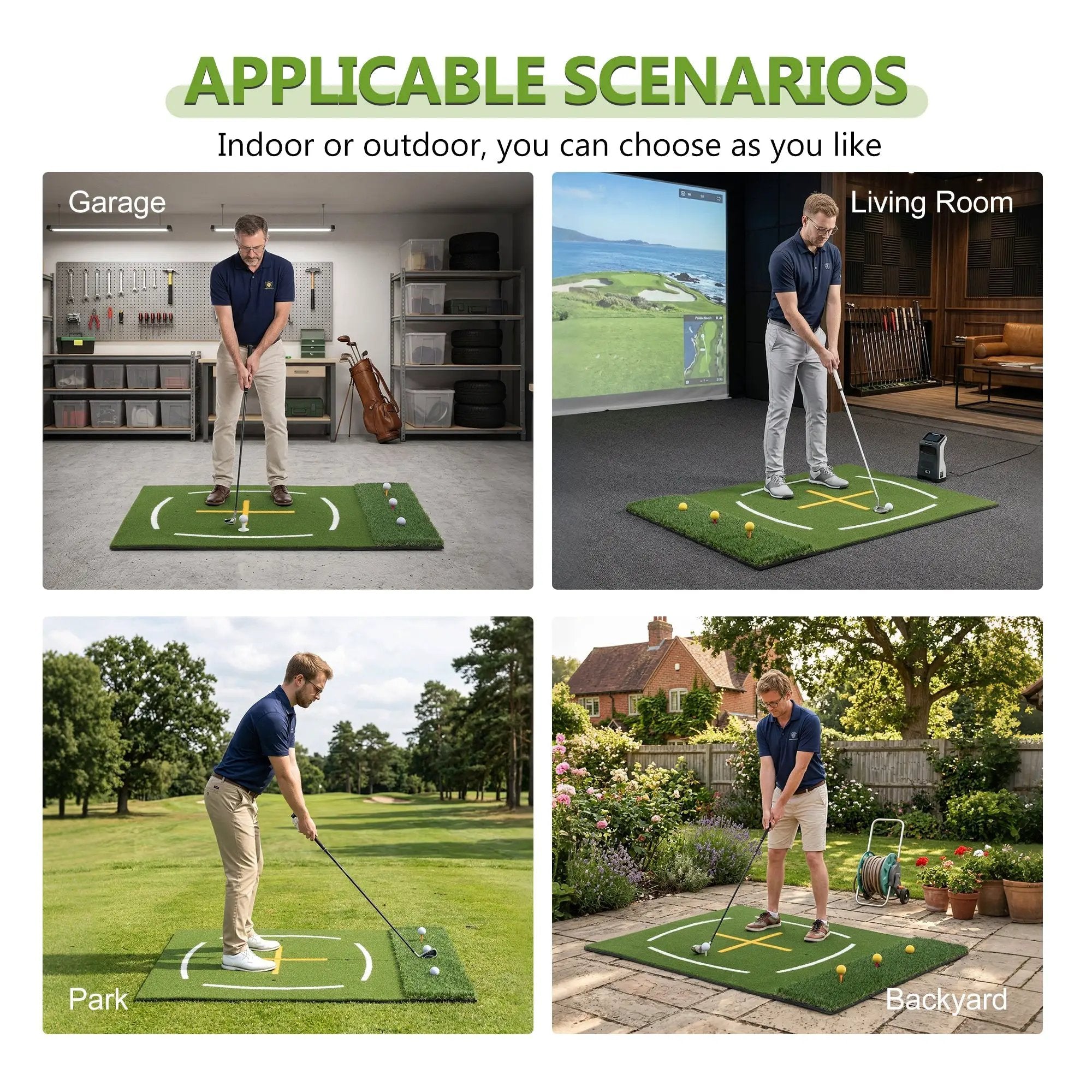 5'x4' Golf Hitting Mat with Cross Stance Guide by HouseOfZazla