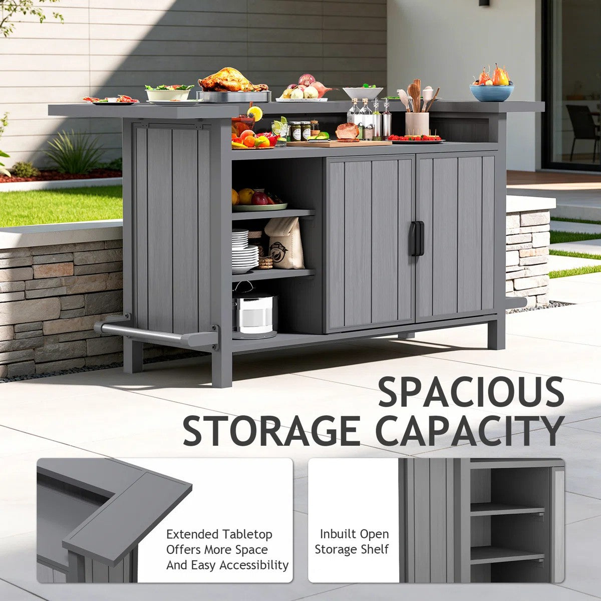 Outdoor Aluminum Grill Cart With Storage, photo 9 of 9