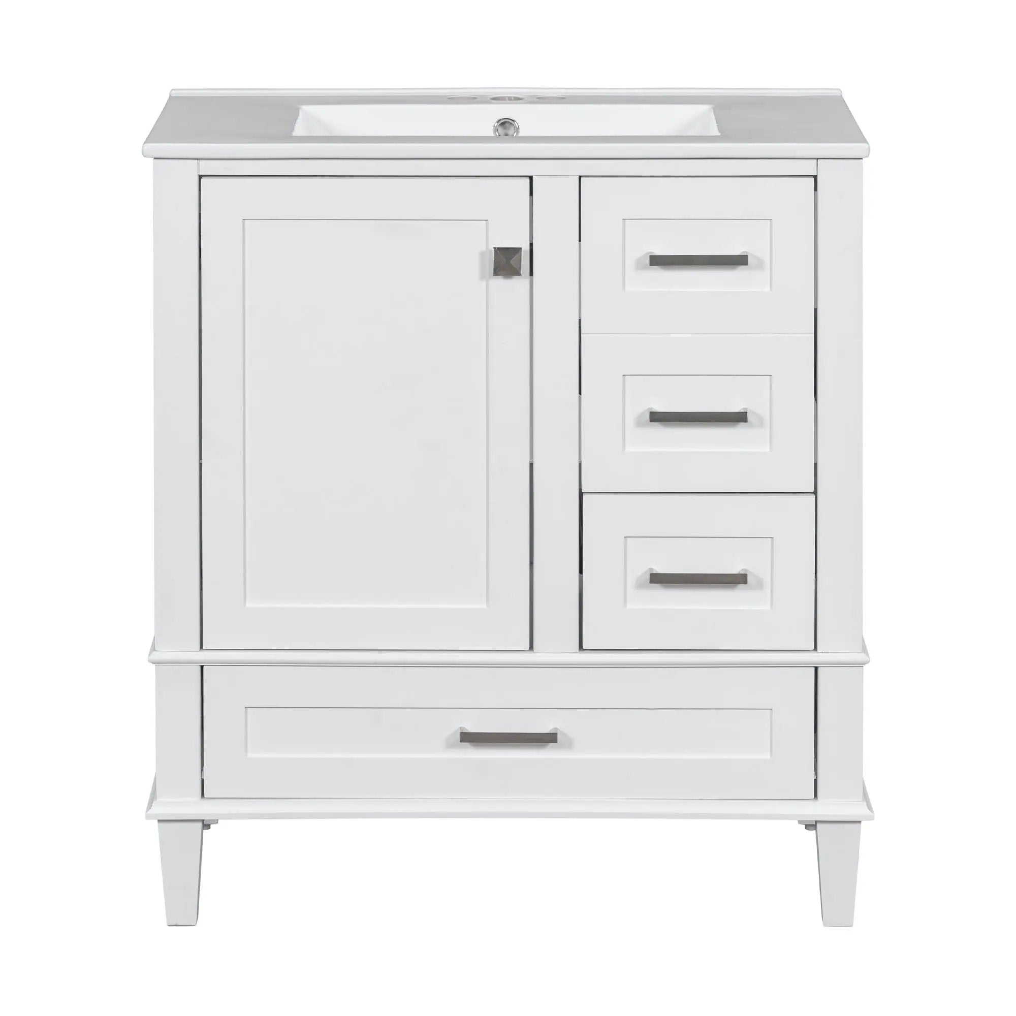 Bathroom Vanity, Modern Bathroom Cabinet With Sink Combo Set, Bathroom Storage Cabinet With A Soft Closing Door And 3 Drawers, Solid Wood Frame by HouseOfZazla