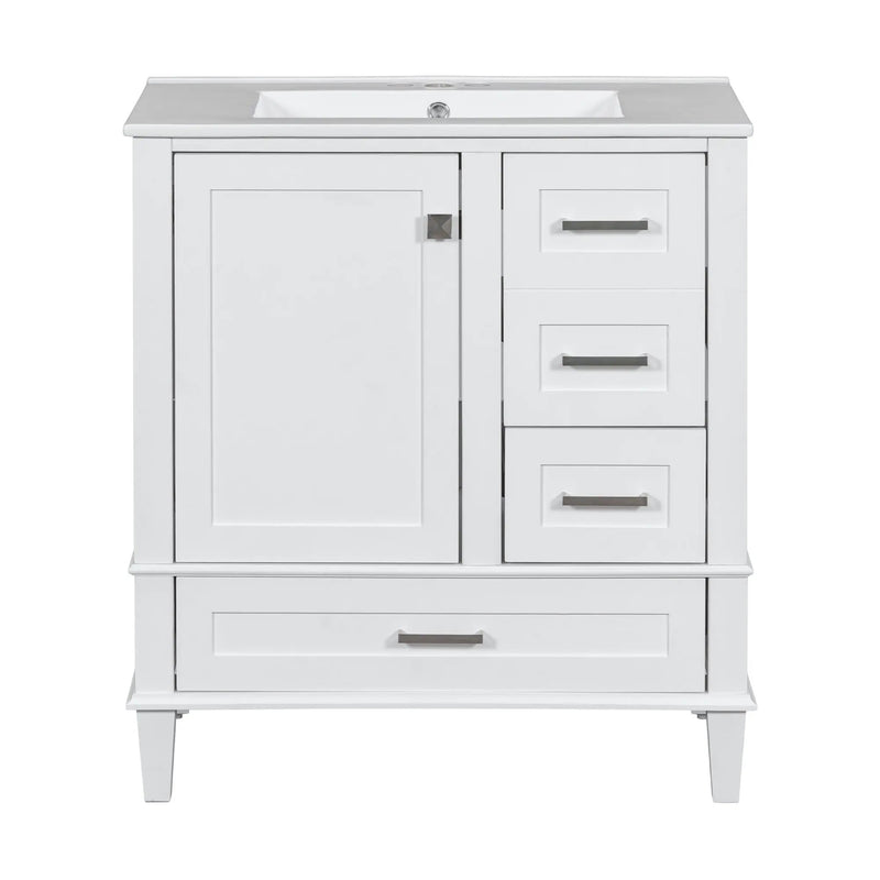 Bathroom Vanity, Modern Bathroom Cabinet With Sink Combo Set, Bathroom Storage Cabinet With A Soft Closing Door And 3 Drawers, Solid Wood Frame by HouseOfZazla