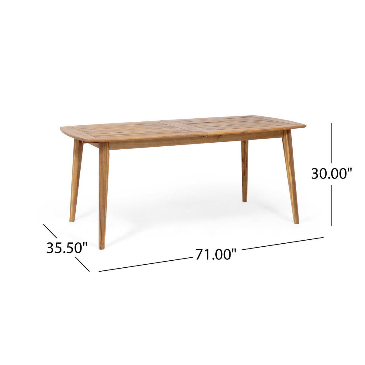 Outdoor Acacia Wood Expandable Dining Table, photo 5 of 10