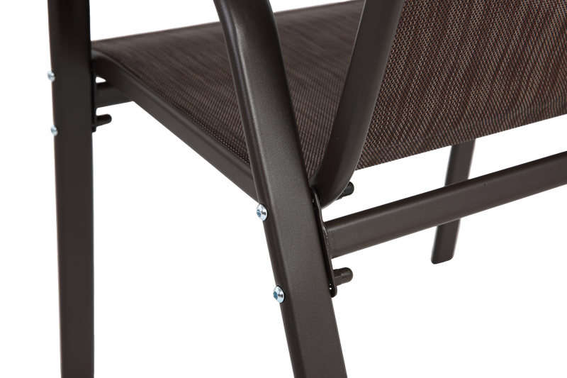 8 Piece Patio Chairs with Breathable Textilene Fabric - Brown by HouseOfZazla