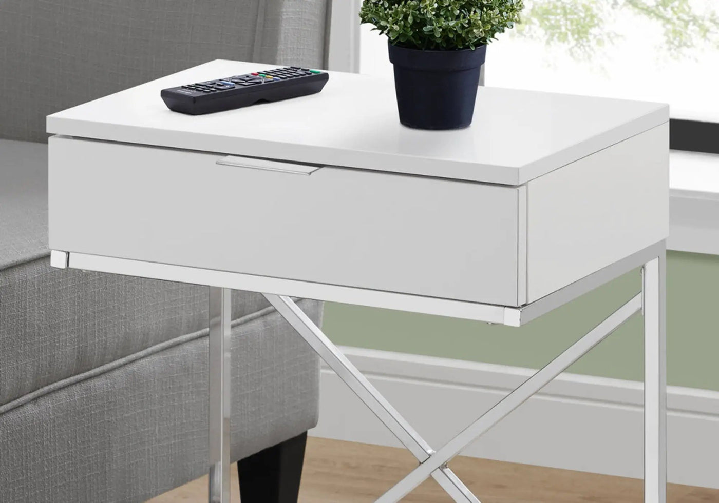 Accent Side Table, Storage Drawer, Spacious Tabletop, Contemporary & Modern by Unique Piece Furniture