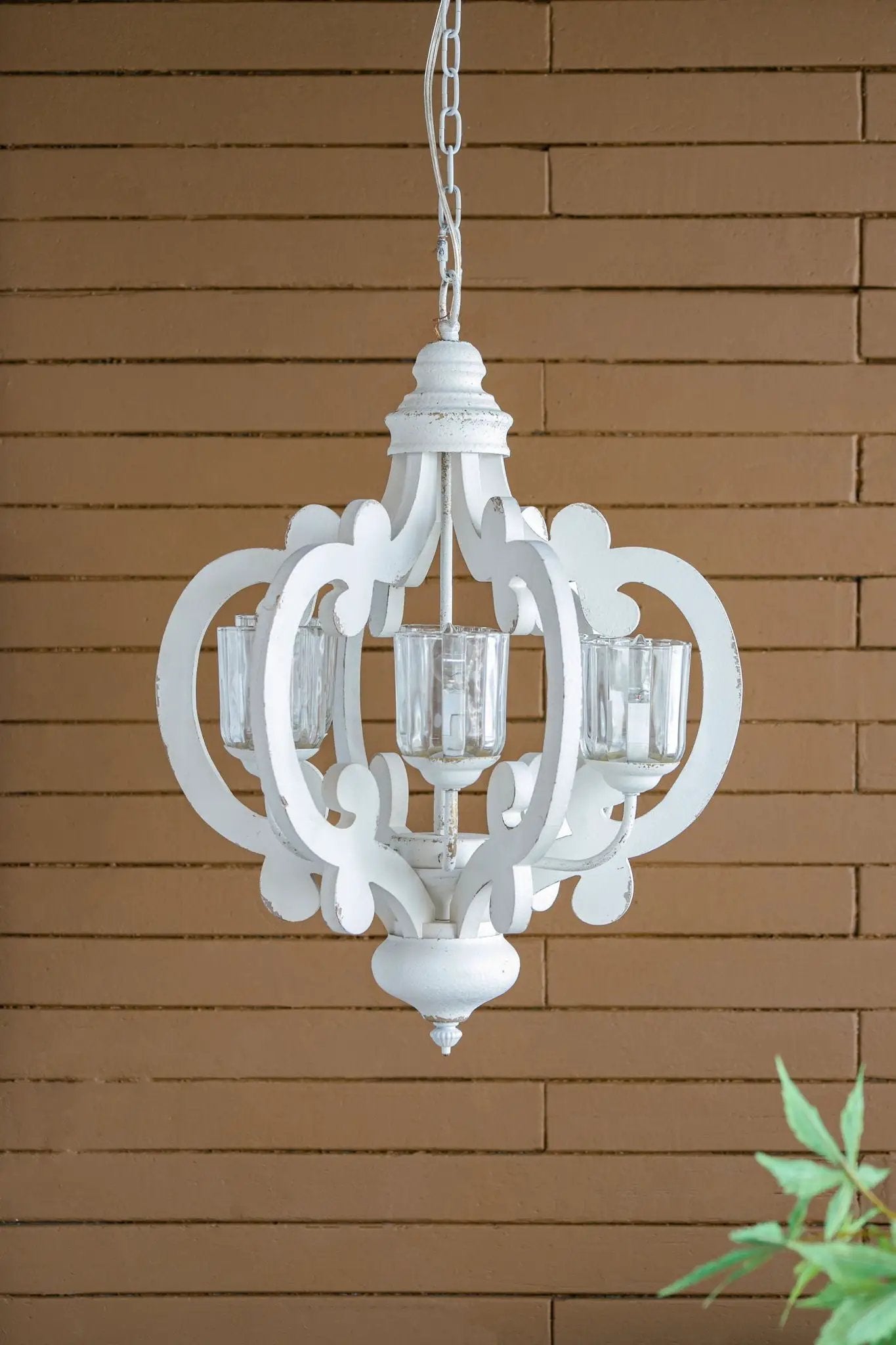 Farmhouse Chandelier, 6 Light Wood Chandelier Pendant Light Fixture With Adjustable Chain For Dining Room Living Room Entryway, Bulb Not Included by HouseOfZazla