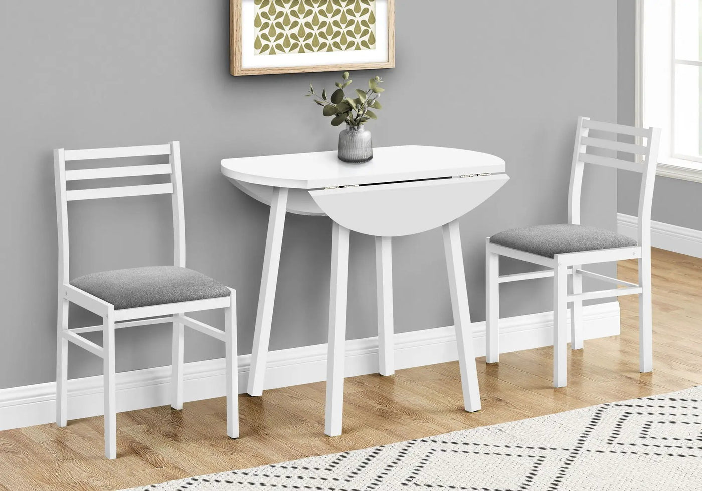 3 Pieces Dining Table Set, Small, Drop Leaf, Contemporary & Modern by HouseOfZazla
