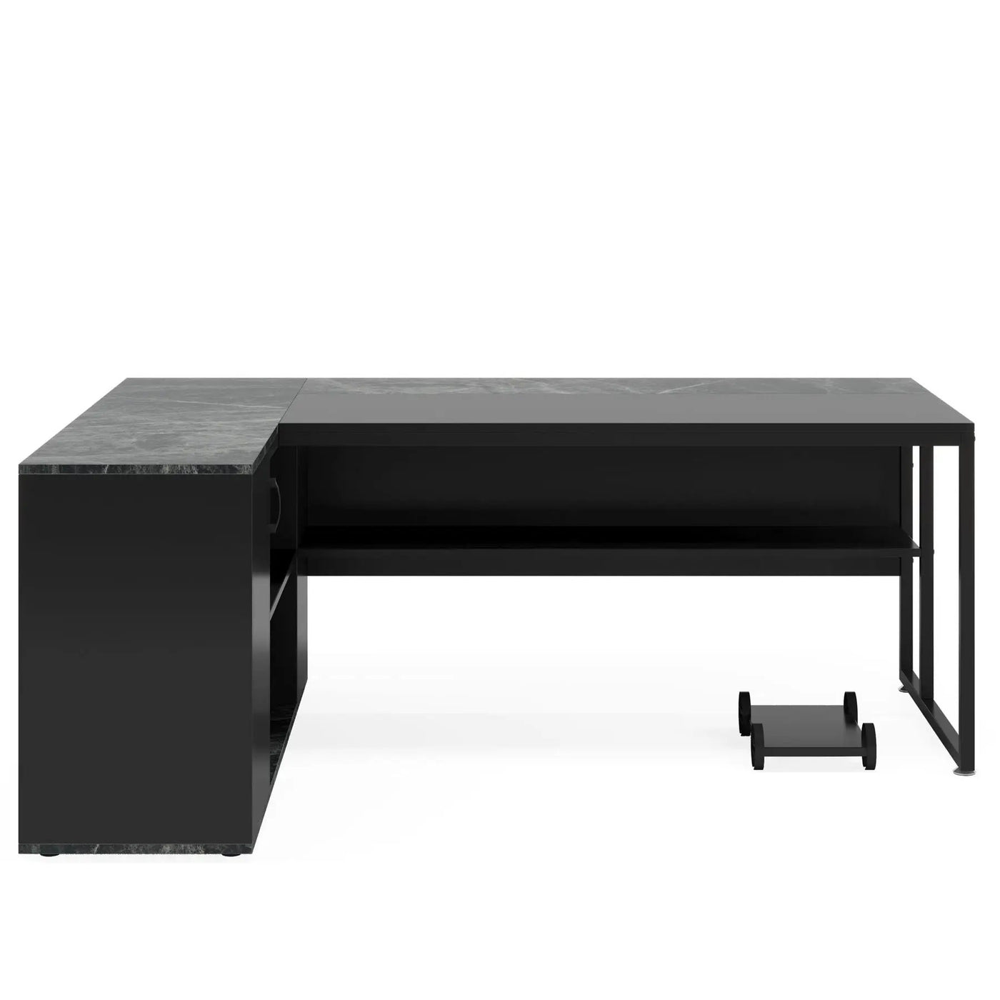 L-Shaped Executive Desk With Cabinet Storage by HouseOfZazla